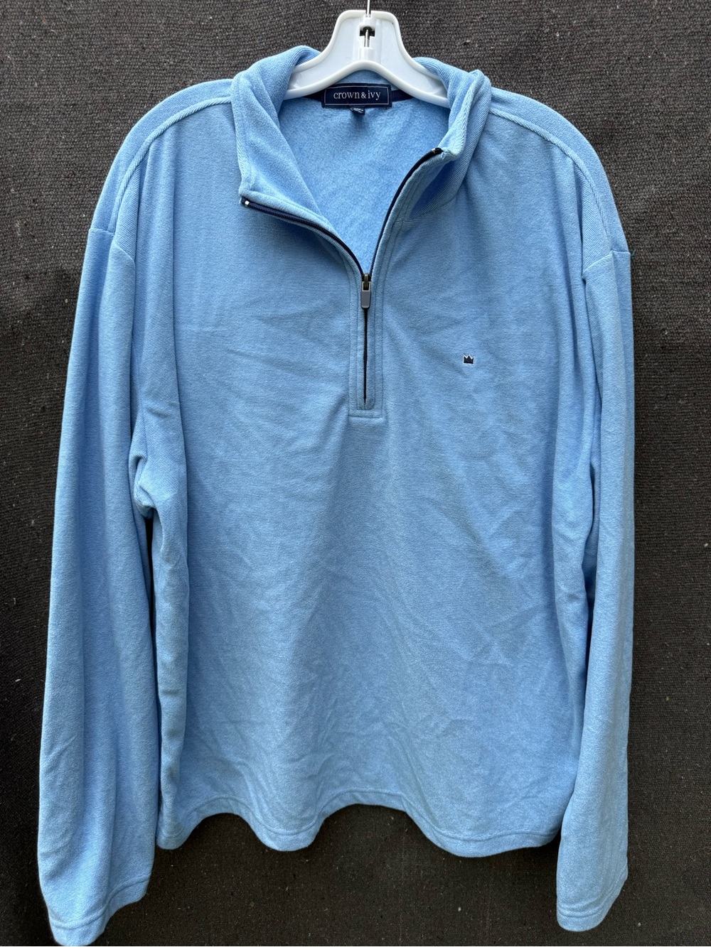 Crown & Ivy Men's Light Blue Quarter-Zip Pullover Sweater XL